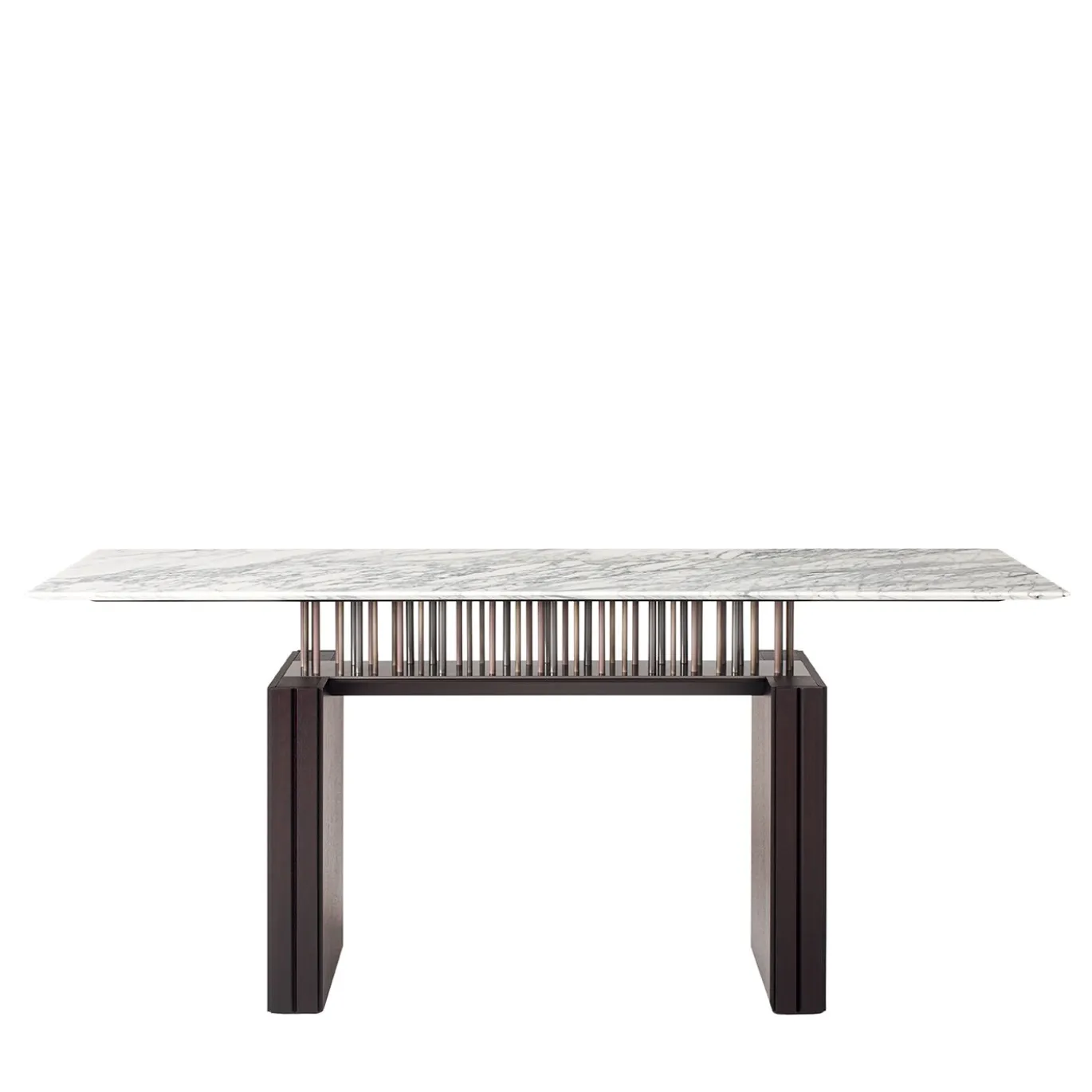 Console G-Code in marmo Calacatta e noce Canaletto nero