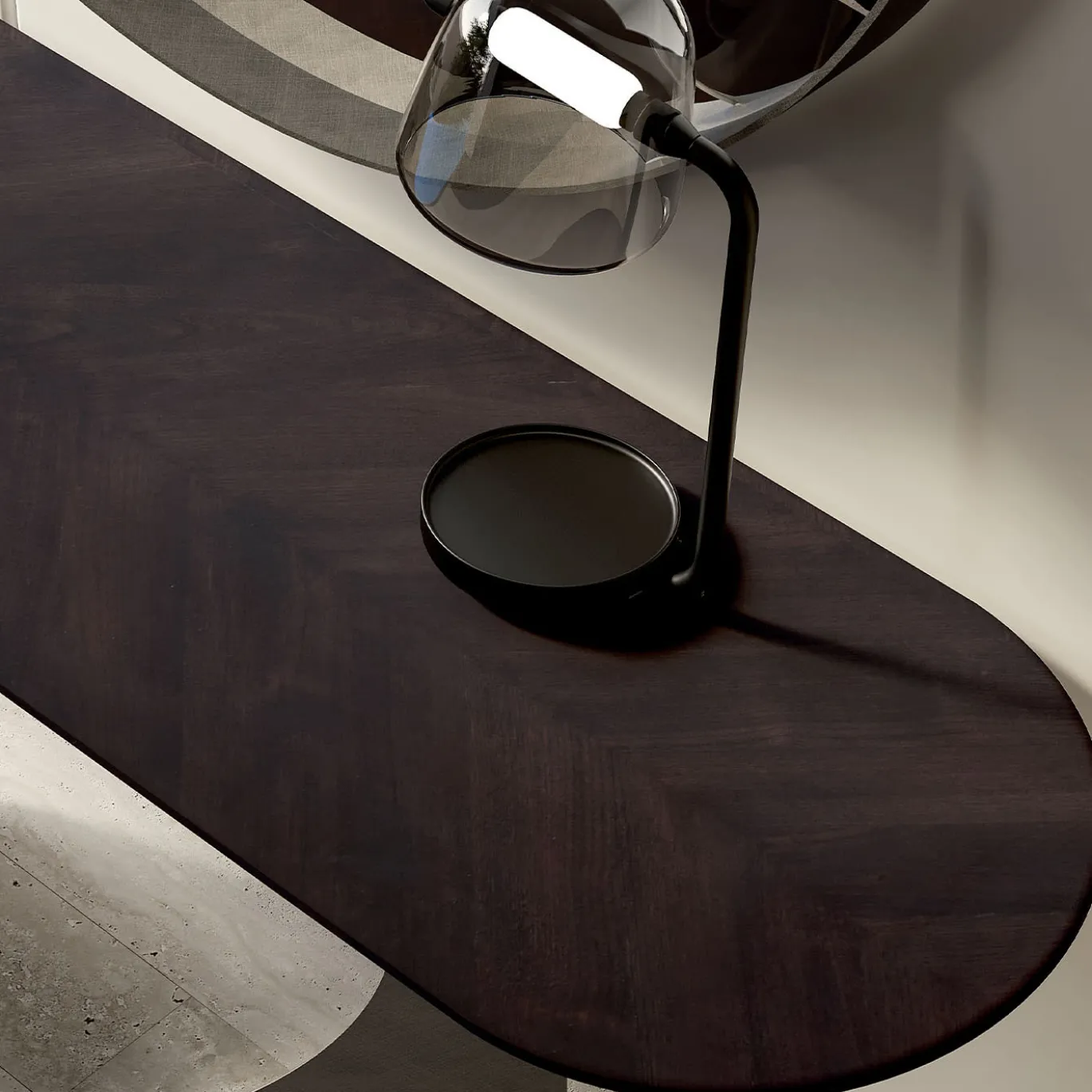 Console Hole in grigio grafite e noce