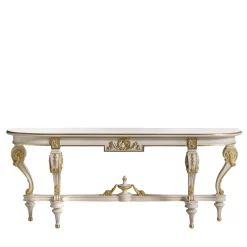Console in legno massello bianco in stile Luigi XVI