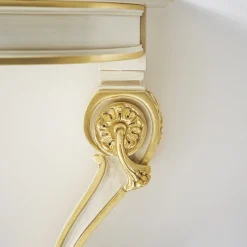 Console in legno massello bianco in stile Luigi XVI