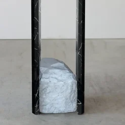 Console in marmo Marquina e Carrara bianco SSC103-4