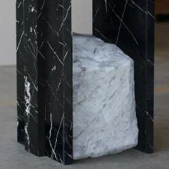 Console in marmo Marquina e Carrara bianco SSC103-4