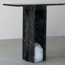 Console in marmo Marquina e Carrara bianco SSC103-4