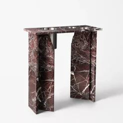 Console in marmo Rosso Levanto con portabottiglie di Parasite 2.0