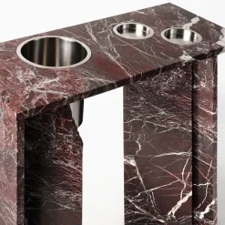 Console in marmo Rosso Levanto con portabottiglie di Parasite 2.0