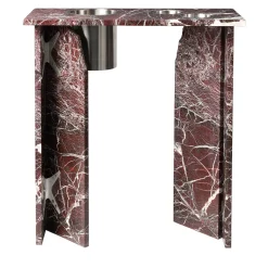 Console in marmo Rosso Levanto con portabottiglie di Parasite 2.0
