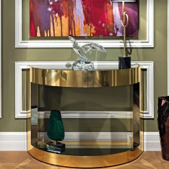 Console in ottone e specchio