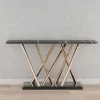 Console in Ottone Oro Cesar con Piano in Marmo Black Tunisi