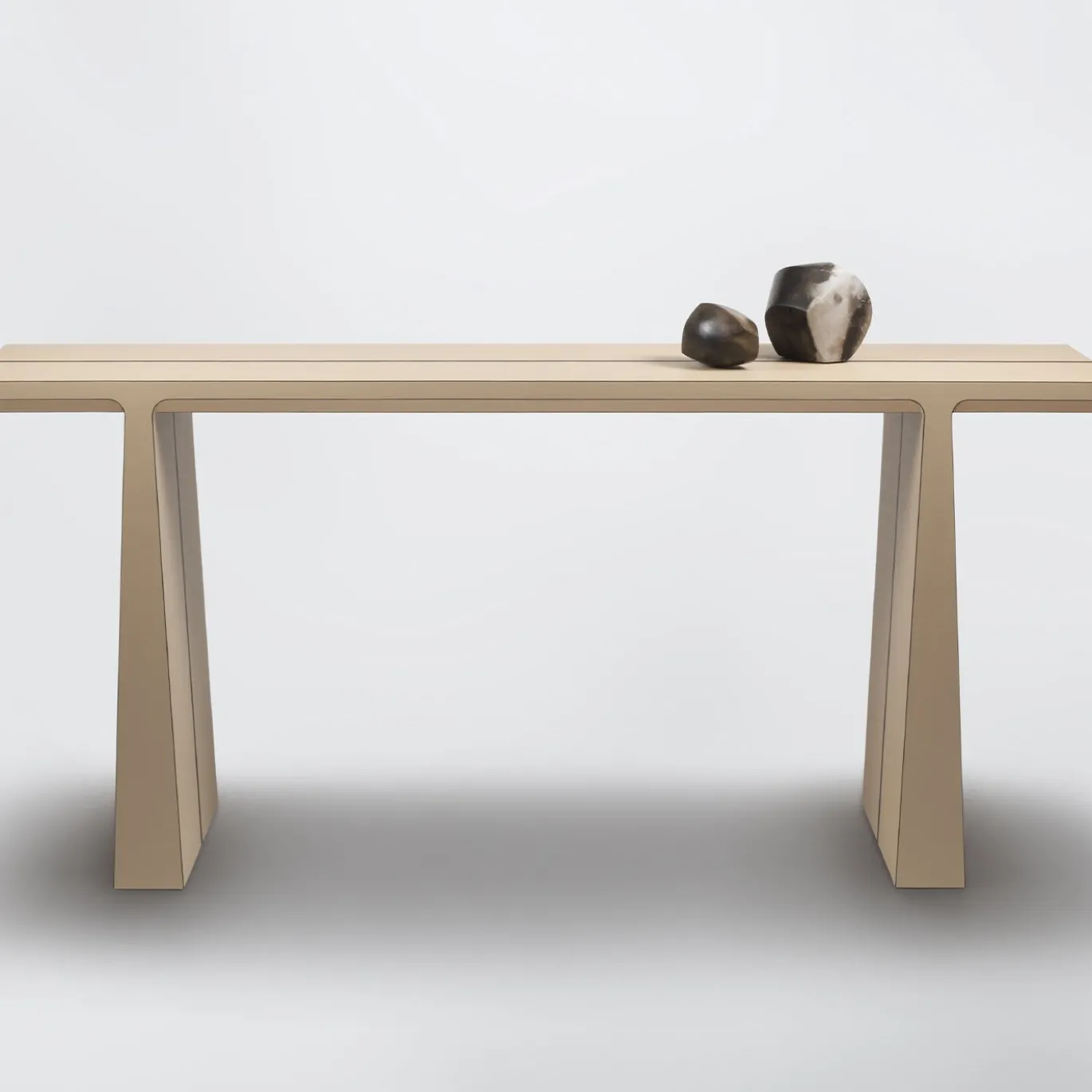 Console in pelle beige La Linea