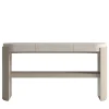 Console in pelle e legno beige