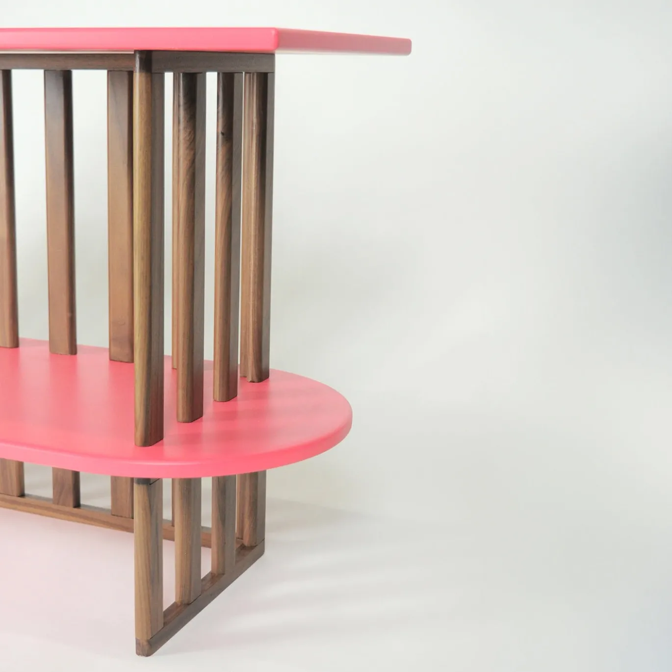 Console Lido in legno rosa a due livelli