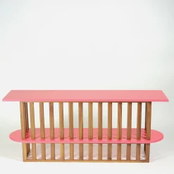 Console Lido in legno rosa a due livelli