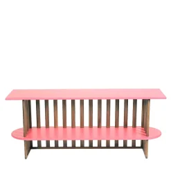 Console Lido in legno rosa a due livelli