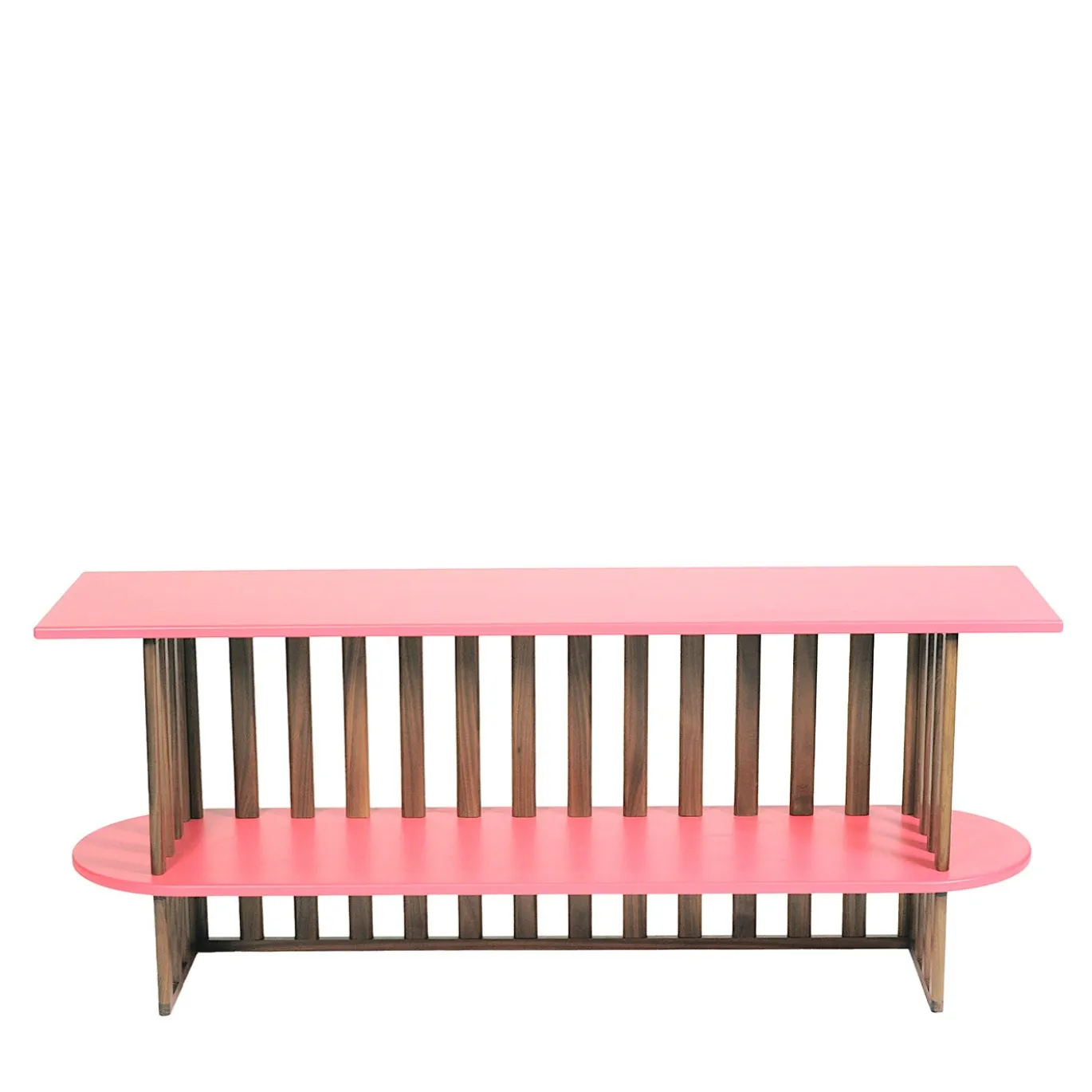 Console Lido in legno rosa a due livelli