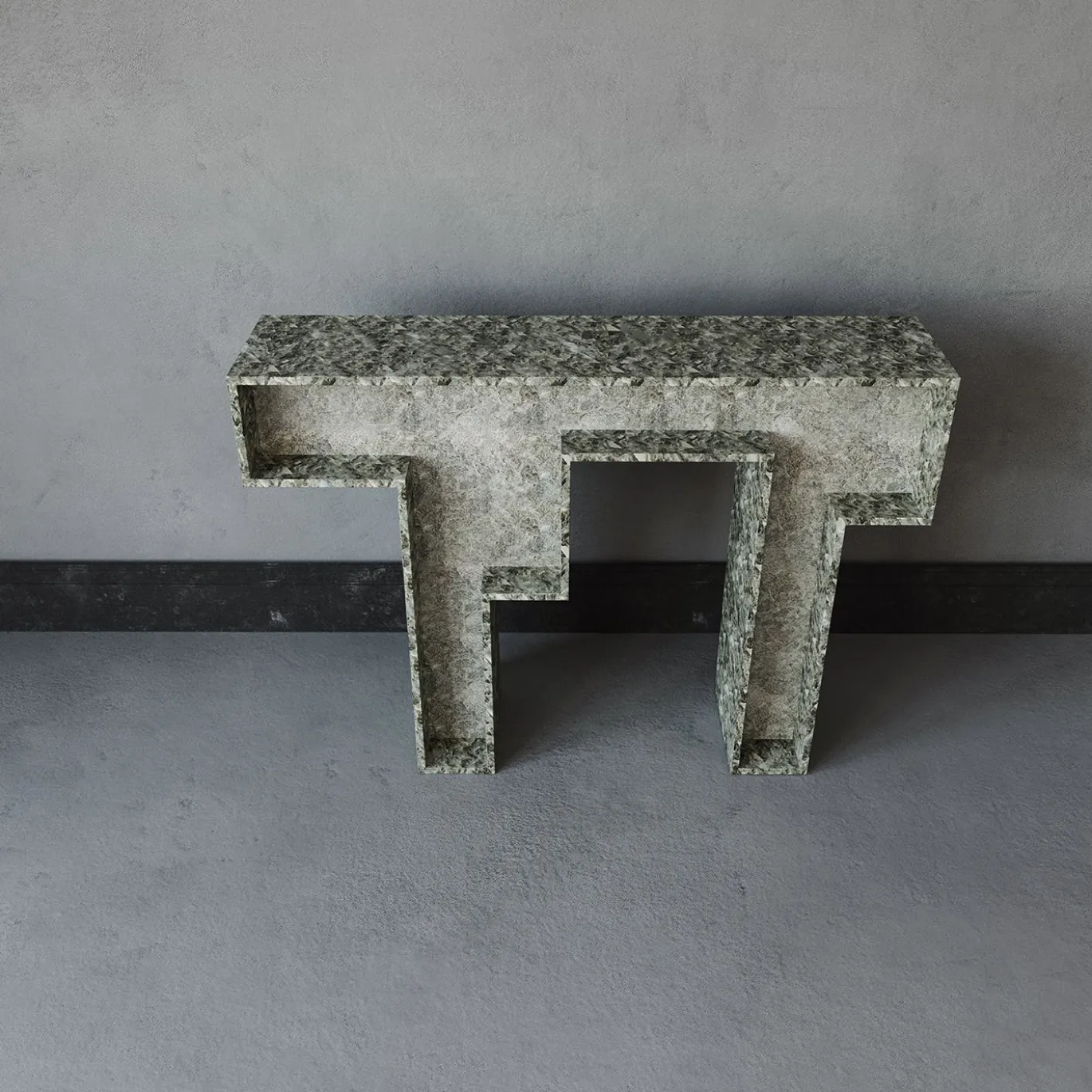 Console Limen Sequenza in alabastro grigio