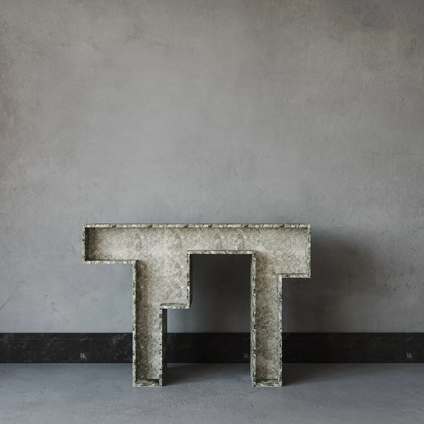 Console Limen Sequenza in alabastro grigio
