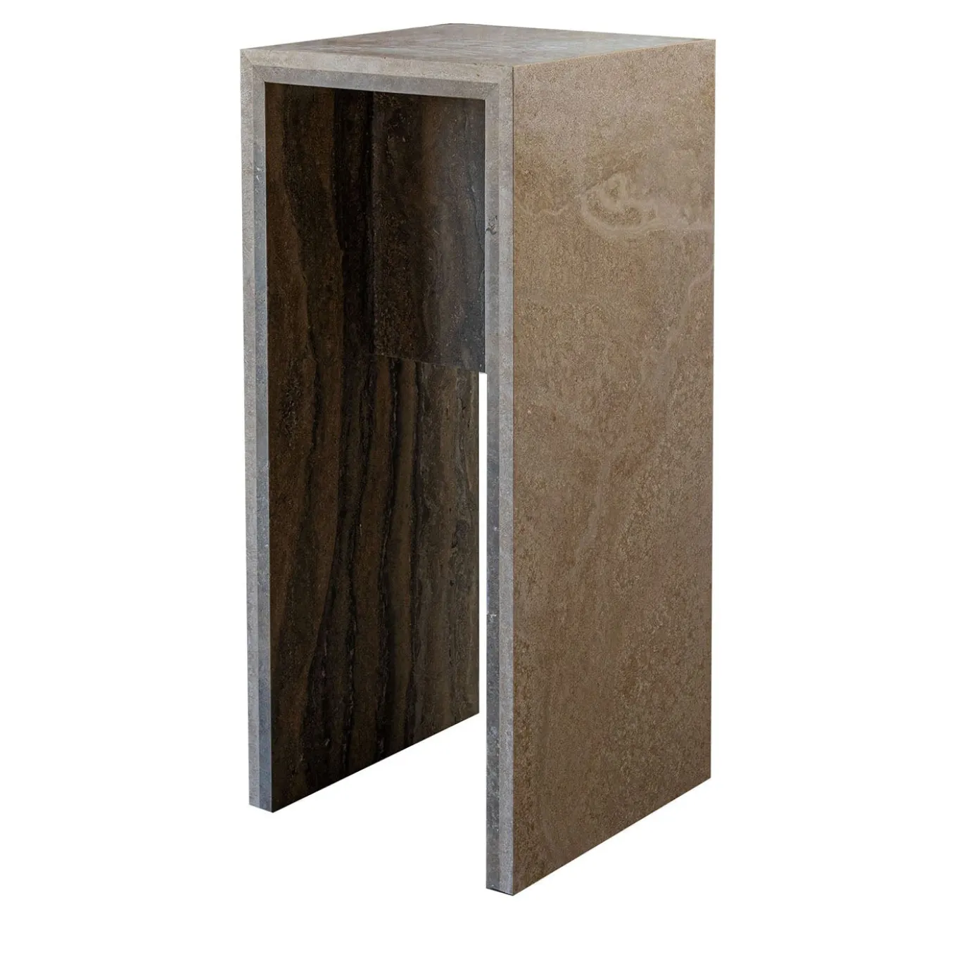 Console Minimalista in Travertino Titanium