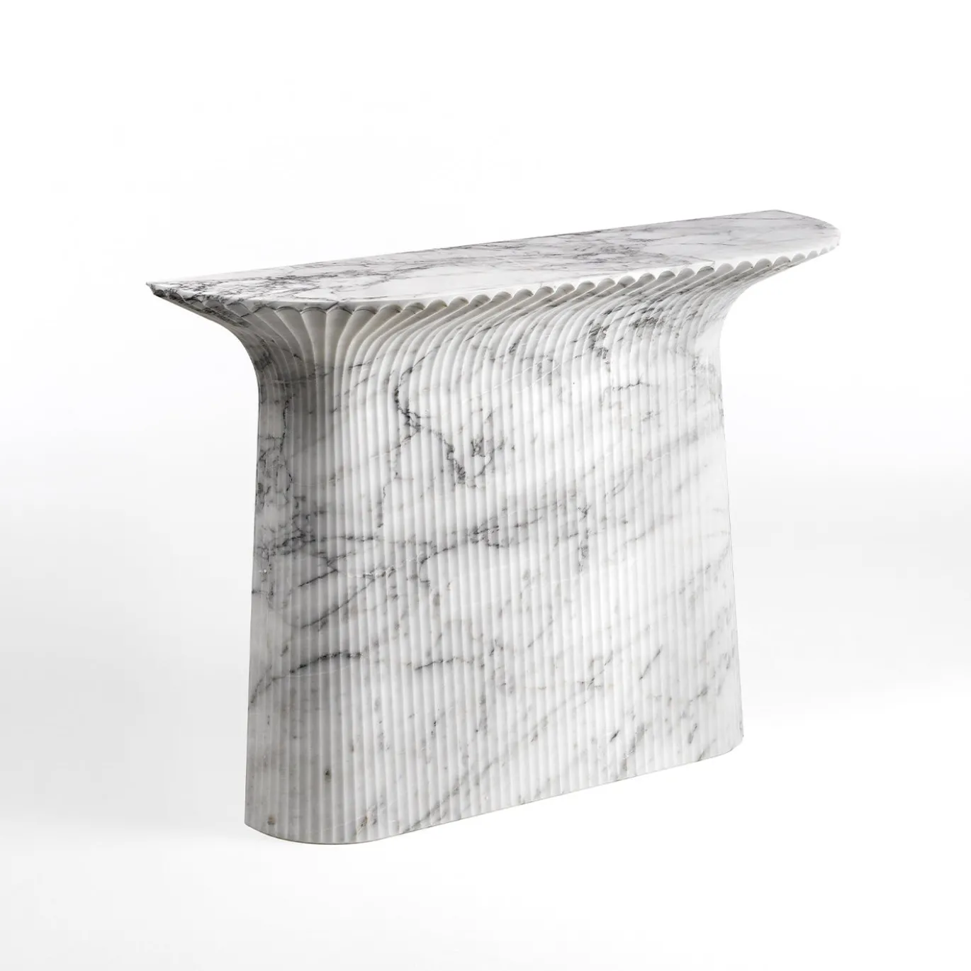 Console Odette in Marmo Arabescato Vagli Bianco