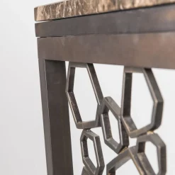 Console Poligoni con piano in marmo Saint Laurent lucido