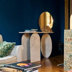Console Roma Travertino in marmo con finitura grezza