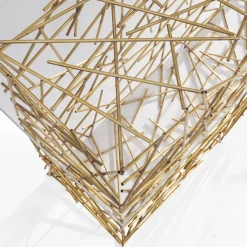 CONSOLE SHANGHAI CON BASE IN OTTONE NATURALE E PIANO IN VETRO - FLAIR EDITION MADE BY NSL
