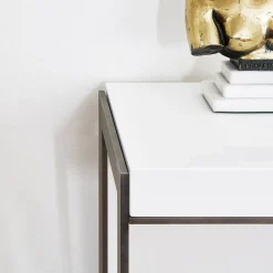 Console Stephanie con piano laccato lucido bianco