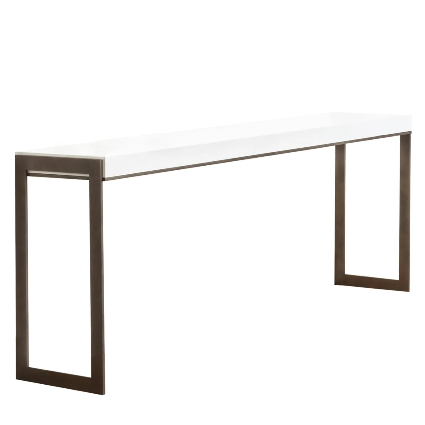 Console Stephanie con piano laccato lucido bianco