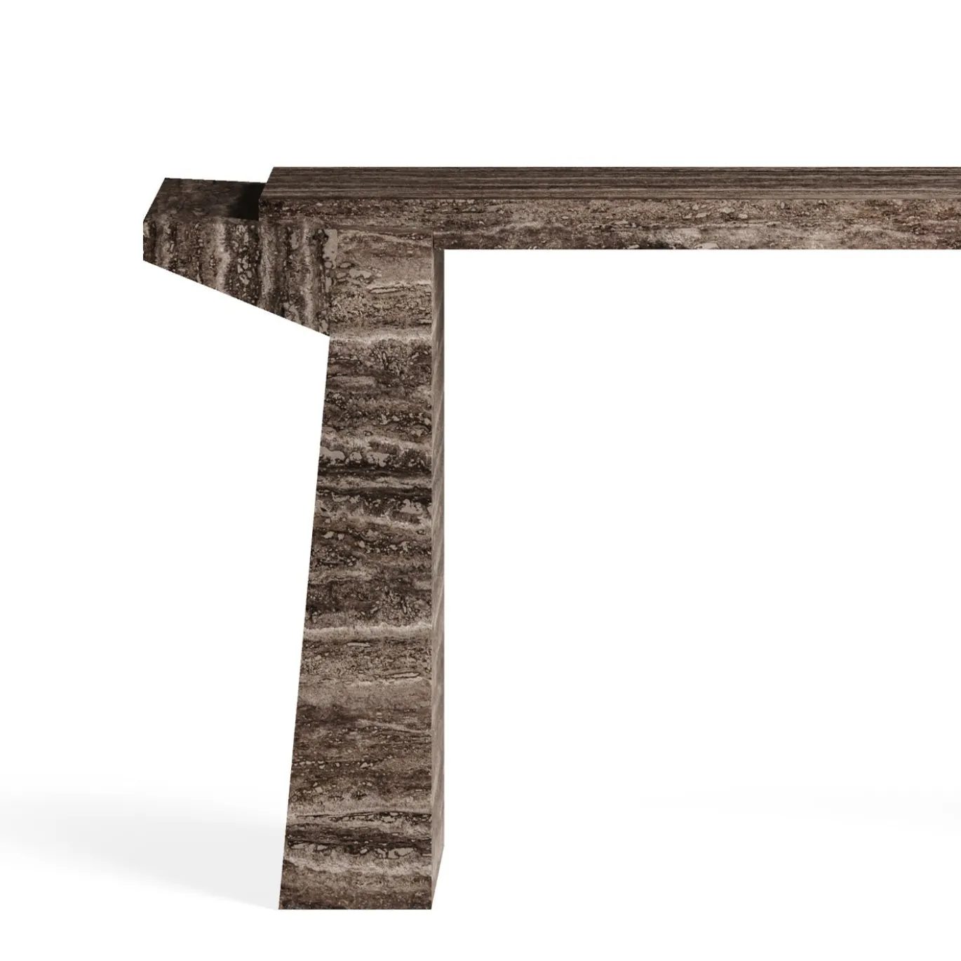 Console Tecton in travertino titanio
