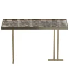 Consolle Camilla Wallpaper Fumo in Ceramica con Finitura Oro