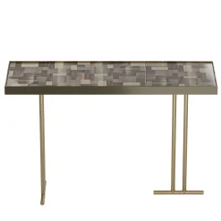 Consolle Camilla Wallpaper Fumo in Ceramica con Finitura Oro