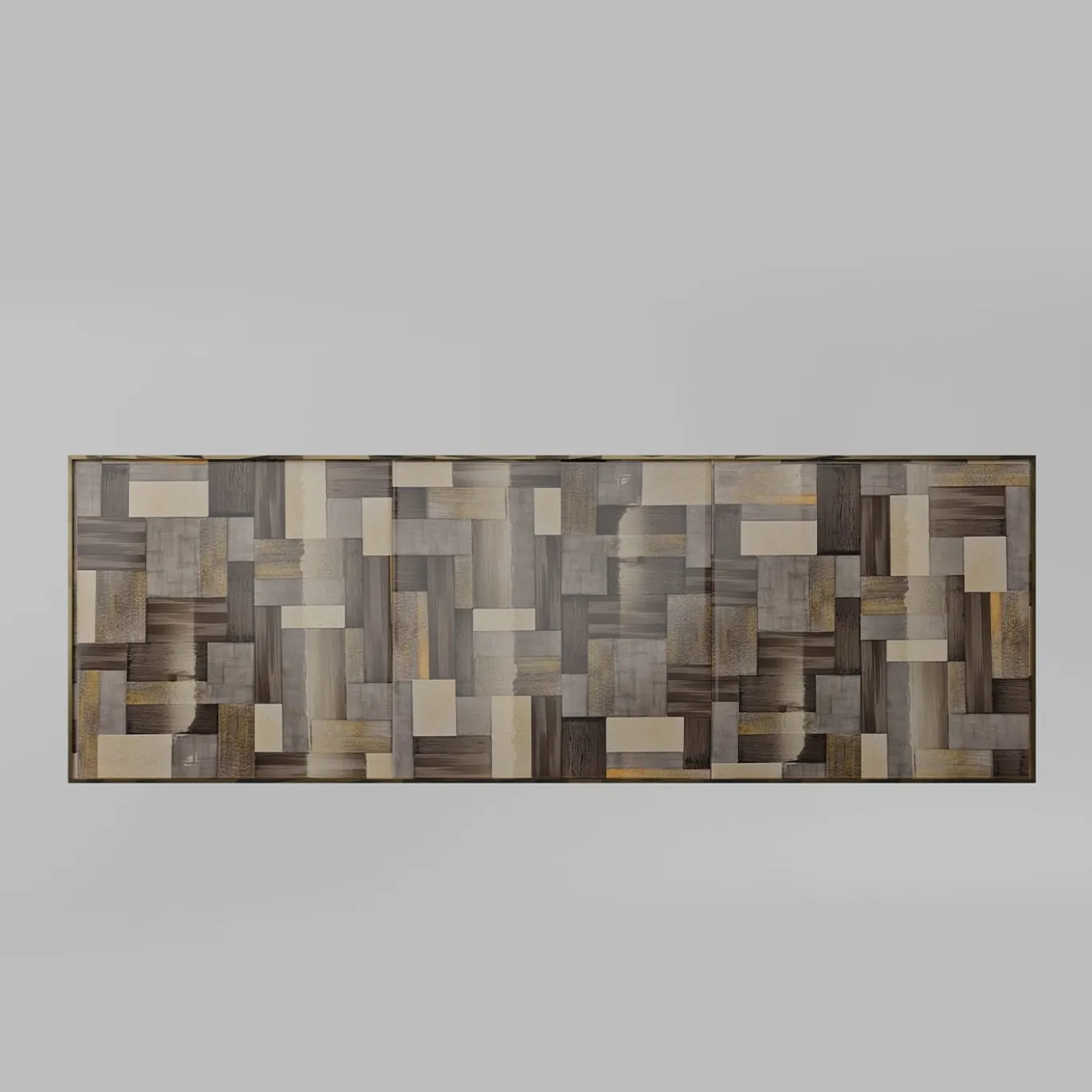 Consolle Camilla Wallpaper Fumo in Ceramica con Finitura Oro