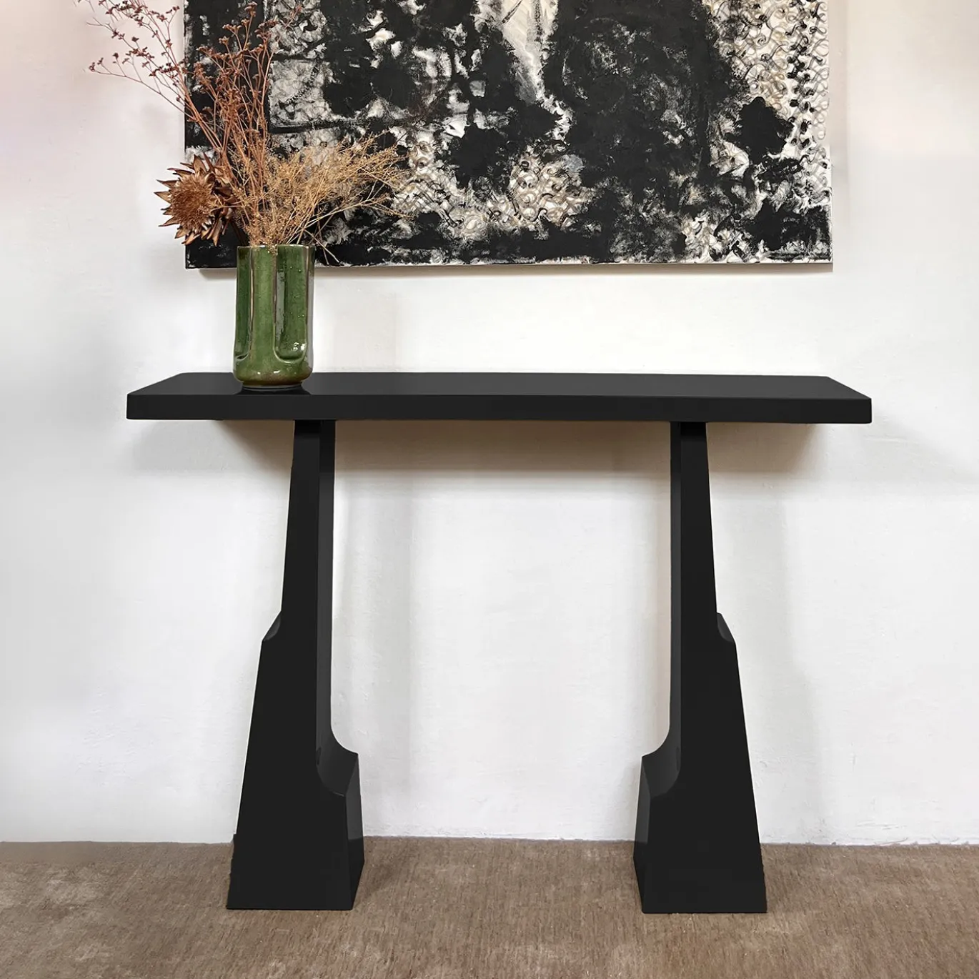 Consolle Emily in legno laccato nera