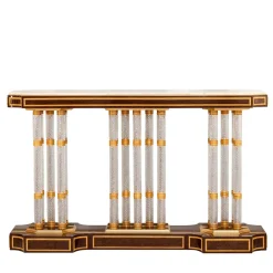 CONSOLLE 18 GAMBE IN BRONZO E CRISTALLO