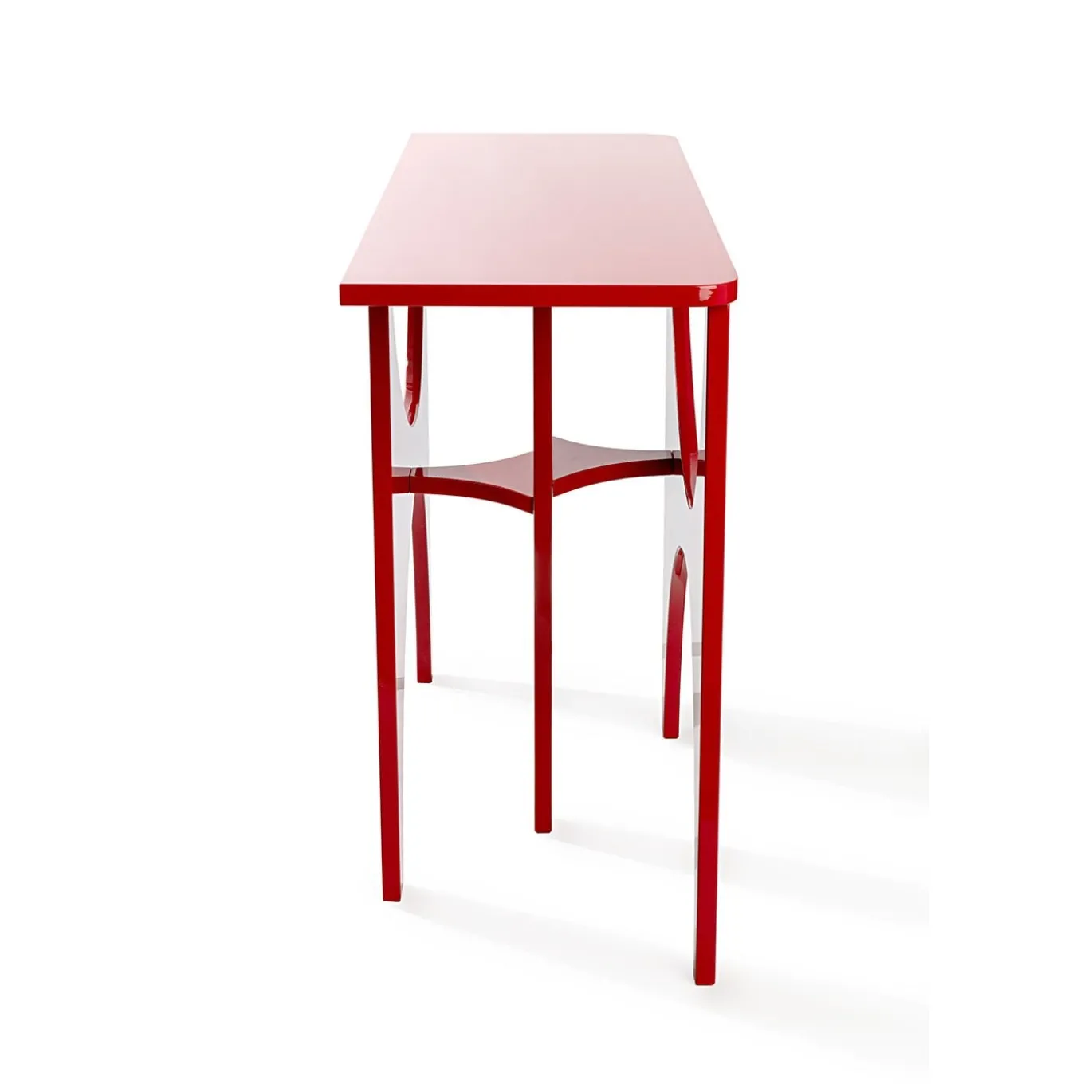 Consolle in MDF Laccato Rosso in Omaggio a Paolo Scheggi