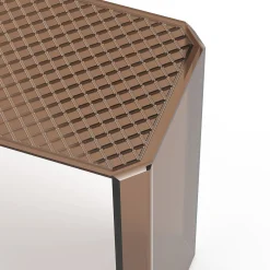 Consolle Jean Michel in vetro bronzo e motivo a diamante