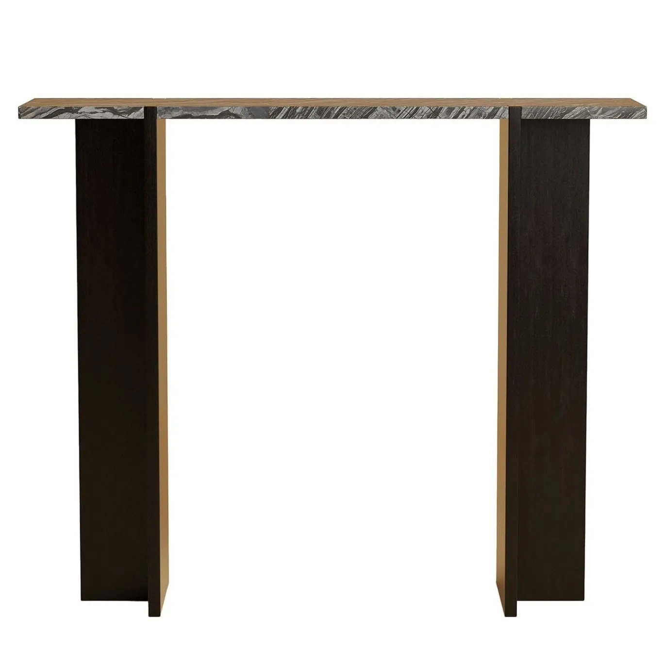 Consolle Maha in Marmo Kenya Nero e Rovere