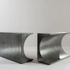 Consolle Tube in Metallo Grigio