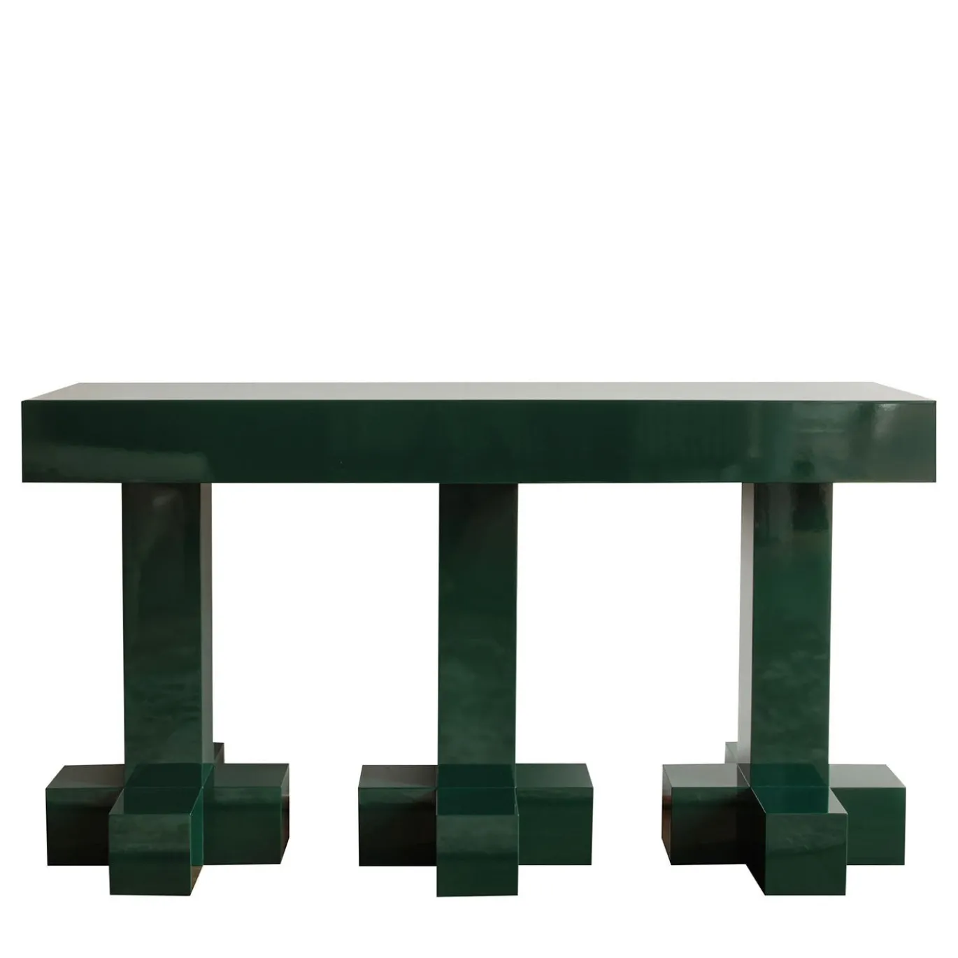 Consolle Verde Lucida della Collezione Mobili Sintetici in Edizione Limitata