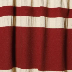 Coperta Ciconi in lana e lino con frange beige e rosse