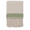 Coperta con frange a banda verde
