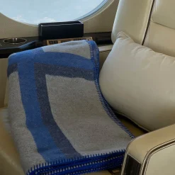 Coperta Cornice blu e grigia