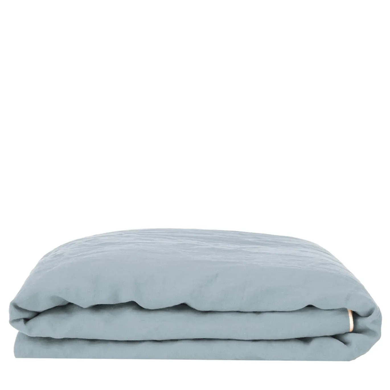 Coperta di lino azzurro con profili