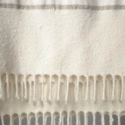 Coperta di lino e seta con frange Senja.D1