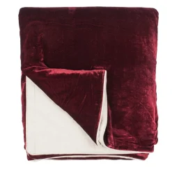 Coperta di velluto rosso e lino