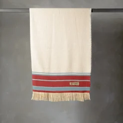 Coperta Grottesco a righe policrome in seta e lana #3