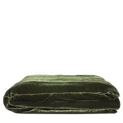 Coperta in lino e velluto verde