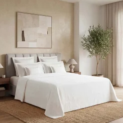 Coperta King Size Provenza in Lino Bianco