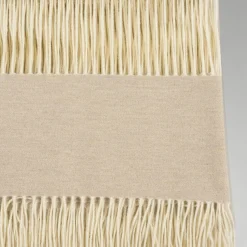 Coperta piccola beige con frange Defilé