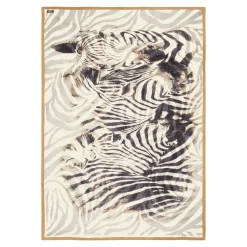 Coperta piccola con motivo a orlo scamosciato Zebra