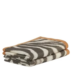 Coperta piccola con motivo a orlo scamosciato Zebra